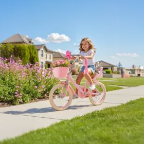 Kids Bike 16 Inches Princess Style Children Bicycle For Girls Aged 4-8 (Option: Pink)
