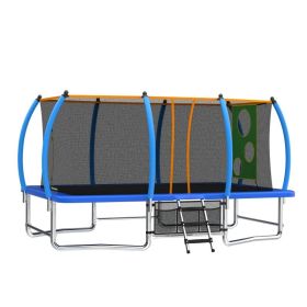 10X16FT Outdoor Square Trampolines For Kids Adults Long Rectangular Tumbling Trampoline (Option: Blue)