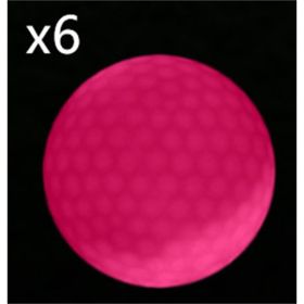 Led Golf Ball Flashing Ball Golf Supplies (Option: 6PCS Pink)