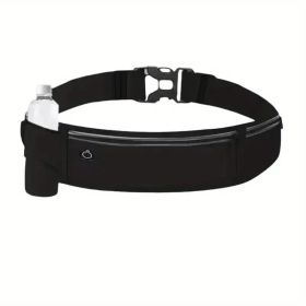 Breathable Invisible Running Waist Pack - Nylon With Lock Closure, Reflective Strips & Multiple Pockets For Hiking, Dog Walking, Gym - Unisex Des (Option: Black)
