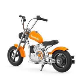 Kids Motorcycle 12Inch Electric Bike Small Size Chopper Bike For Kids, 24V Ride On Toy For Kids With LED Lights, Motorcycle Sound, 10mph & 150lb (Option: Orange)